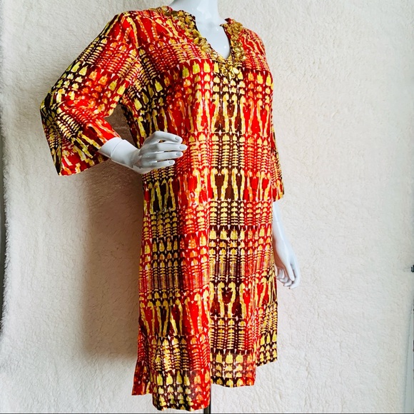 Jones New York Med Tunic Dress Rhinestone Multi - Picture 2 of 6